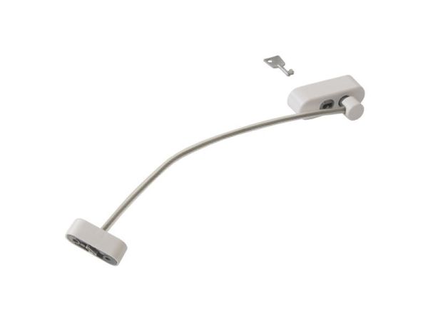 SL Замок-ограничитель открывания на окна белый с тросиком